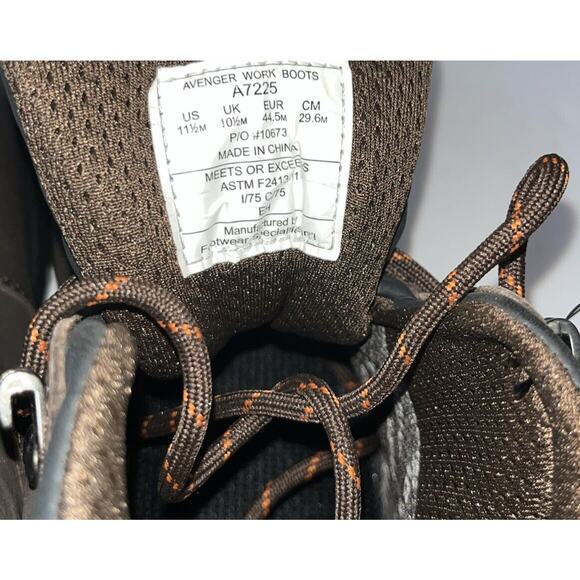 Avenger Work Boot A7225‎ Safety Toe 6” Brown - Mens Size 11.5M NIB main image 3